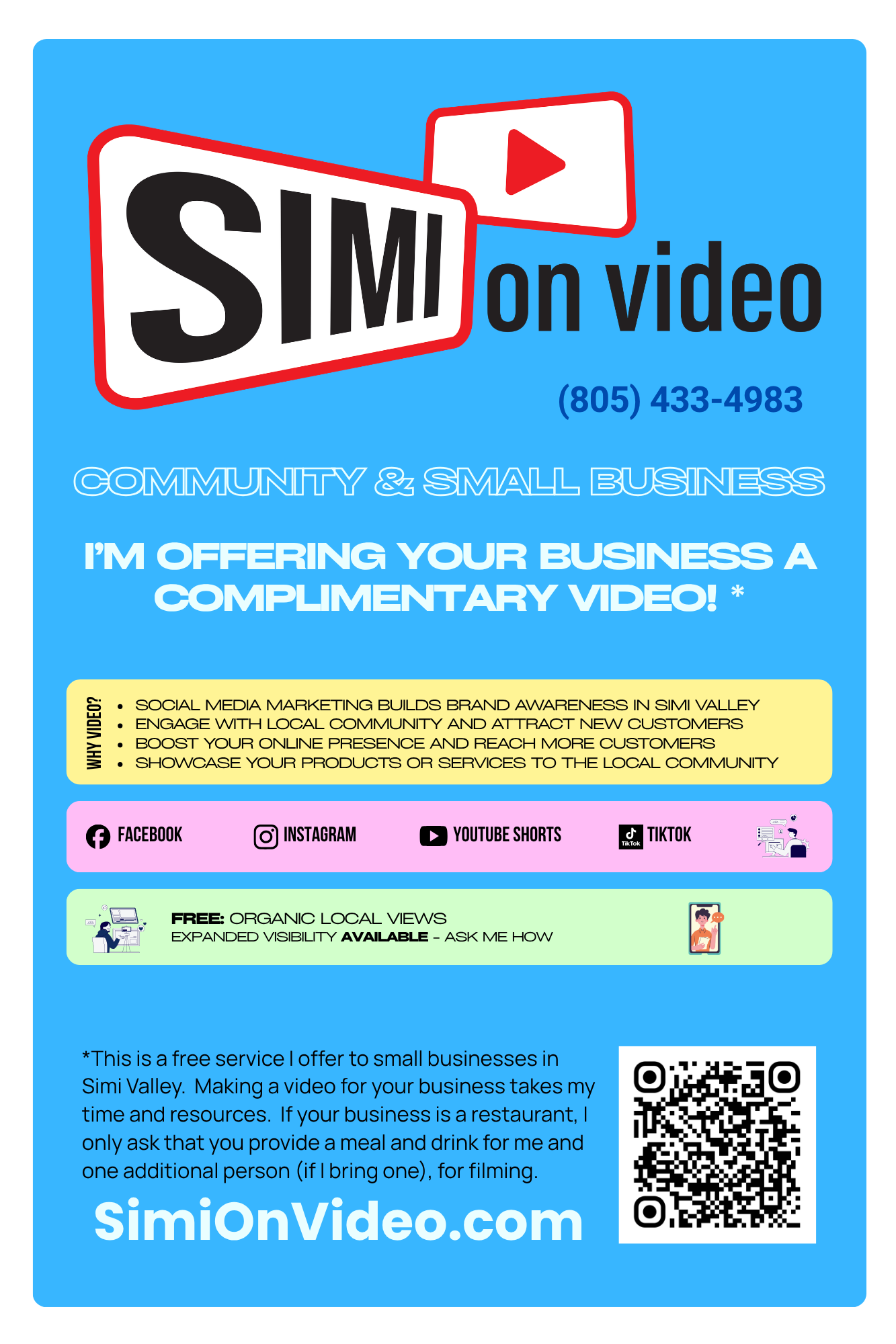Simi on Video Flyer Simi Valley Complementary Video for Simi valley Small Business